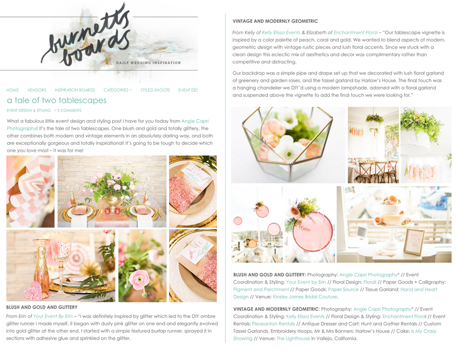 Burnett's Boards Rustic and Romantic Tablescapes Wedding Feature