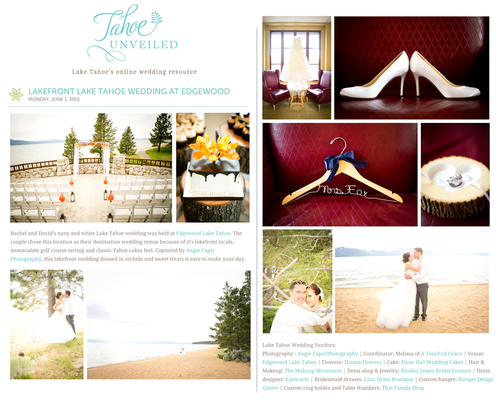 Tahoe Unveiled Lake Tahoe Wedding Feature