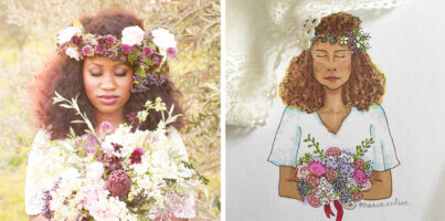 Featured | Custom Illustrated Portraits Inspired by Maternity, Boudoir and Wedding Day Photos