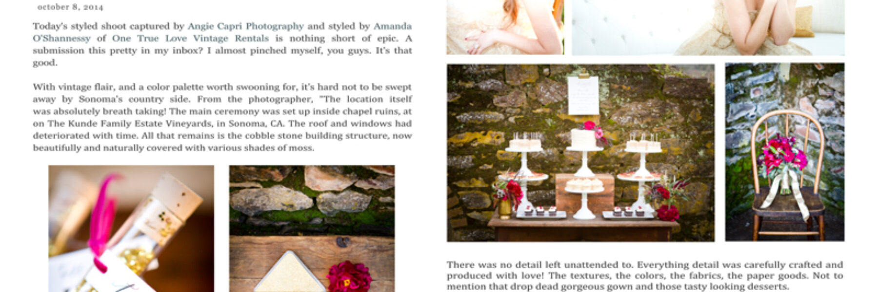 Featured | Vintage Inspired Sonoma Fall Countryside Bridal Shoot | The Perfect Palette